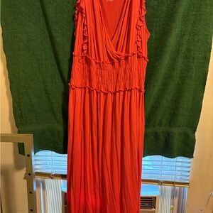 Time and Tru Vibrant Red Maxi Dress
